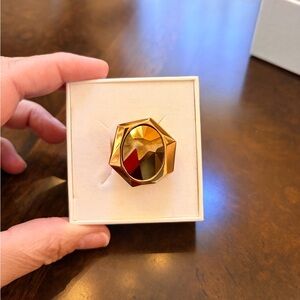 Atelier Swarovski Gold Ring with Faceted Crystal